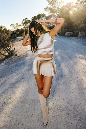 Boohoo Mini,Jupe En Mesh À Imprimé Marbre