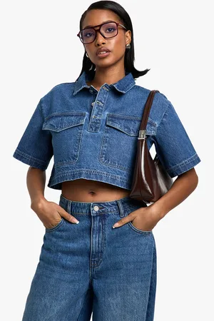 Boohoo Chemise Courte En Jean