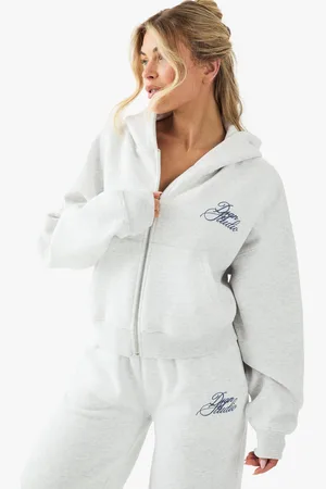 Boohoo Sweat À Capuche Zippé À Slogan Dsgn Studio