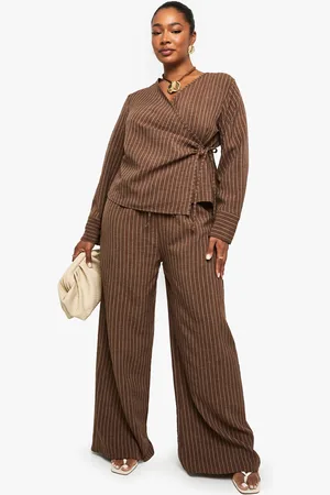 Boohoo Grande Taille,Pantalon Large À Cordon De Serrage