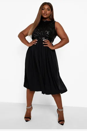 Boohoo Grande Taille,Robe Patineuse Mi