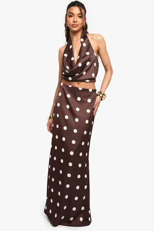 Boohoo Jupe Longue Satinée À Pois