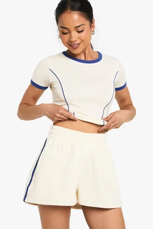 Boohoo Survêtement À Surpiqûres Avec T,Shirt Et Short