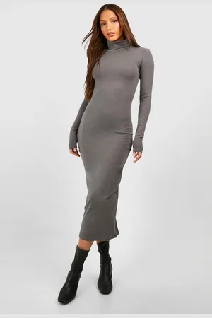Boohoo "Tall",Robe Longue Premium À Col Roulé