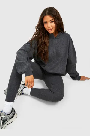 Boohoo Ensemble Côtelé Avec Sweat Zippé Et Legging