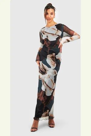 Boohoo Robe Longue En Mesh Imprimé Floral