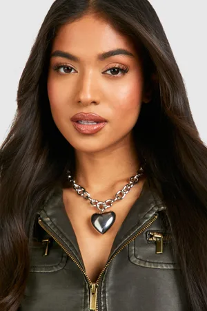 Boohoo Collier À Pendentif Cœur,Gris