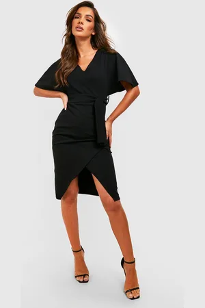 Boohoo Robe Mi,Longue À Ceinture Et Manches Larges