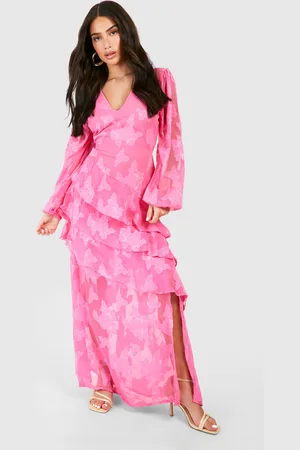 Boohoo "Petite",Robe Longue Fleurie À Volants