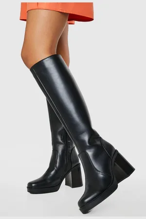 Boohoo Bottes Hautes À Talon Carré