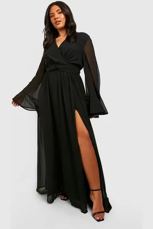Boohoo Grande Taille,Robe Longue À Manches Évasées