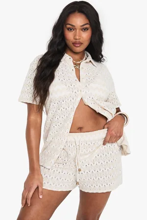 Boohoo Grande Taille,Short De Plage En Maille Zigzag