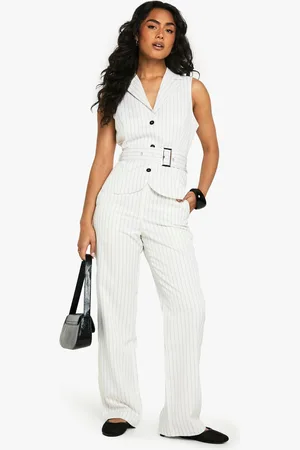 Boohoo Pantalon Large De Costume À Rayures Fines