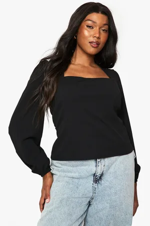 Boohoo Grande Taille,Corset À Col Carré Et Manches Longues