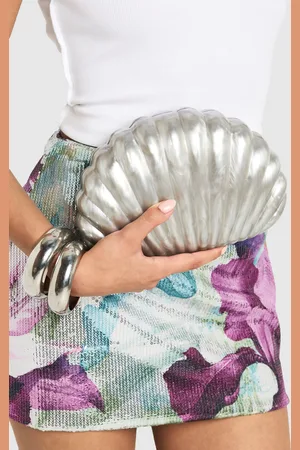 Boohoo Pochette Mé"Tall"isée À Imprimé Coquillages,Gris
