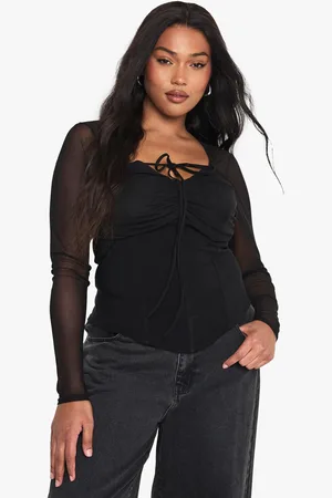 Boohoo Grande Taille,Corset À Manches En Mesh