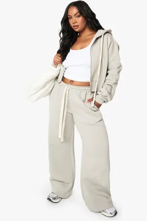 Boohoo Grande Taille,Jogging Droit En Maille Côtelée