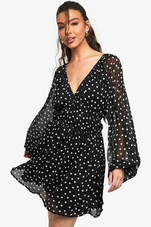 Boohoo Robe Courte À Manches Froncées Et Imprimé Cachemire