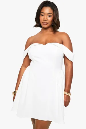 Boohoo Grande Taille,Robe Patineuse Volumineuse À Col Bateau