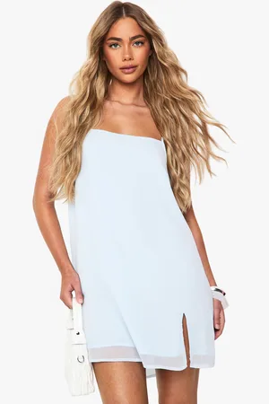 Boohoo Robe Courte En Mousseline De Soie À Col Carré