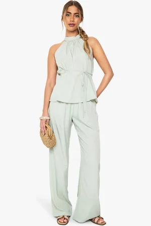 Boohoo Ensemble À Dos Nu Avec Pantalon Palazzo