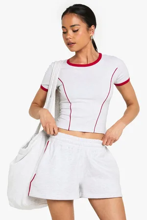 Boohoo Survêtement À Surpiqûres Avec T,Shirt Et Short