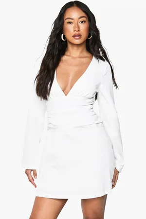 Boohoo Robe Froncée À Manches Longues