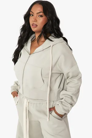 Boohoo Grande Taille,Sweat À Capuche Oversize Court À Cordon De Serrage