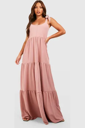 Boohoo "Tall",Robe Longue Nouée Volants Étagés