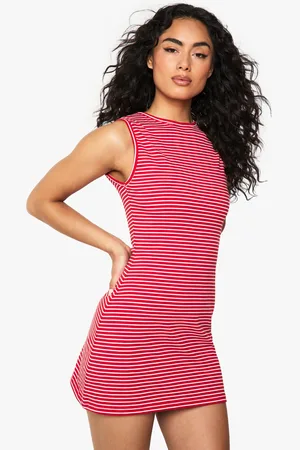 Boohoo Robe Courte Rayée Sans Manches