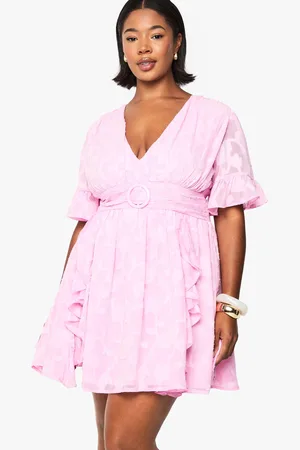 Boohoo Grande Taille,Robe Patineuse Fleurie À Manches Longues