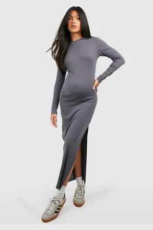 Boohoo Maternité,Robe Longue Basique À Col Ras
