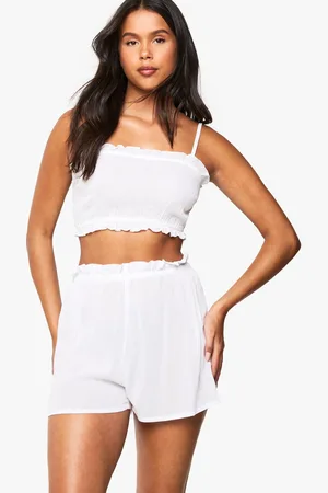 Boohoo Ensemble Texturé À Volants Avec Débardeur Et Short