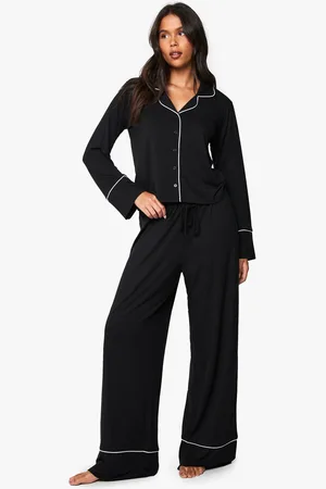 Boohoo Modal Long Sleeve Shirt & Trouser Pyjama Set