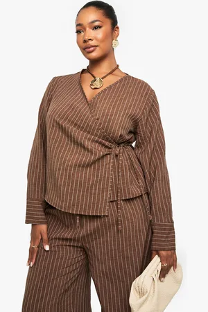 Boohoo Grande Taille,Chemise Nouée À Manches Longues
