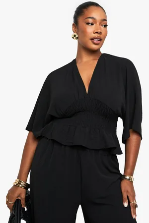 Boohoo Grande Taille,Top Blouse À Taille Cintrée