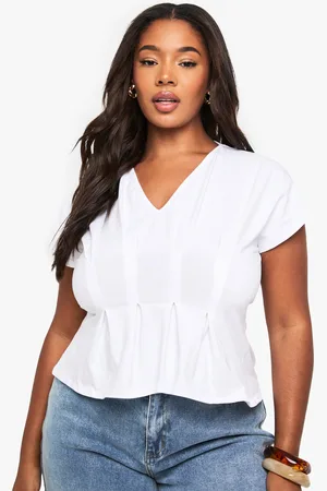 Boohoo Grande Taille,Top Péplum À Coutures Apparentes