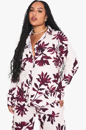 Boohoo Grande Taille,Chemise Basique Fleurie À Manches Longues