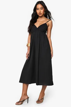 Boohoo Robe Longue Effet Lin À Bretelles