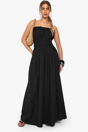 Boohoo Robe Longue Froncée En Coton
