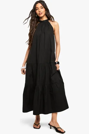 Boohoo Robe Babydoll En Coton À Col Montant