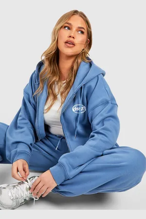Boohoo Grande Taille,Sweat À Capuche Oversize Zippé À Imprimé Dsgn