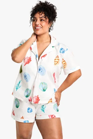 Boohoo Grande Taille,Ensemble De Pyjama À Manches Courtes