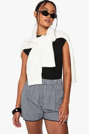 Boohoo Short Vichy À Bordures En Broderie Anglaise