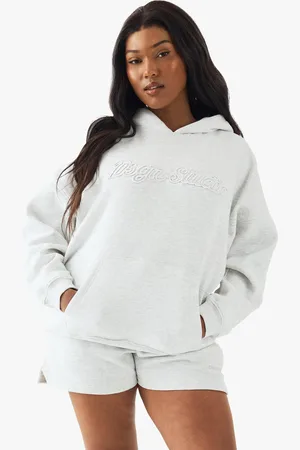 Boohoo Grande Taille,Sweat À Capuche Oversize Brodé