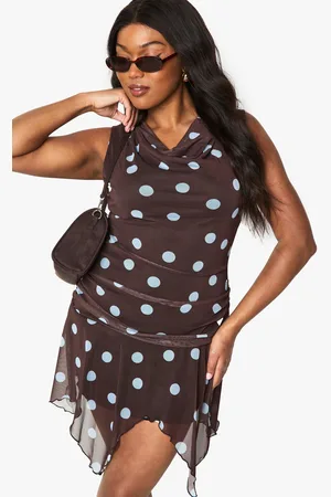 Boohoo Grande Taille,Robe Courte À Pois