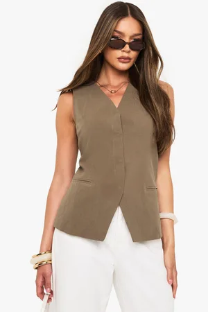 Boohoo Gilet De Costume Long À Col V Sans Manches