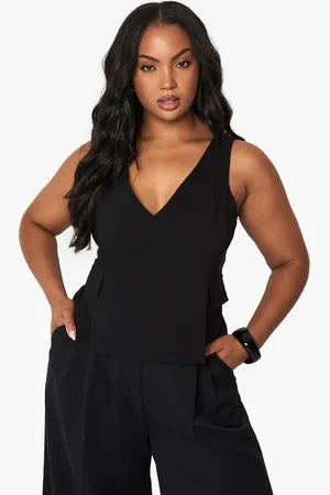 Boohoo Grande Taille,Top De Costume À Décolleté Plongeant