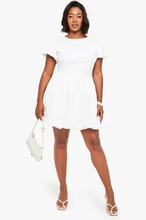 Boohoo Grande Taille,Robe Patineuse Bouffante Texturée