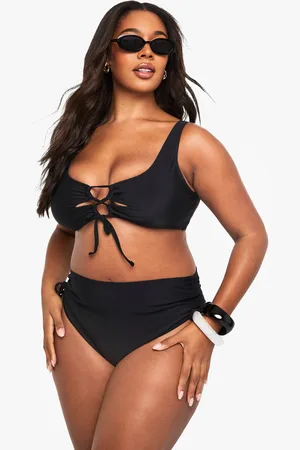 Boohoo Grande Taille,Bas De Maillot Taille Haute Froncé